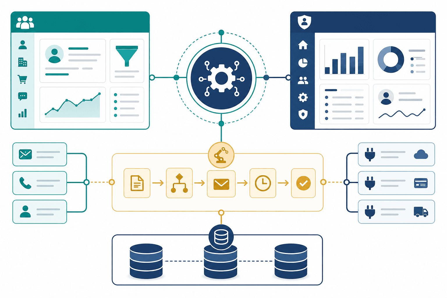 معماری سیستمهای اختصاصی: CRM، پنل مدیریت، API و اتوماسیون