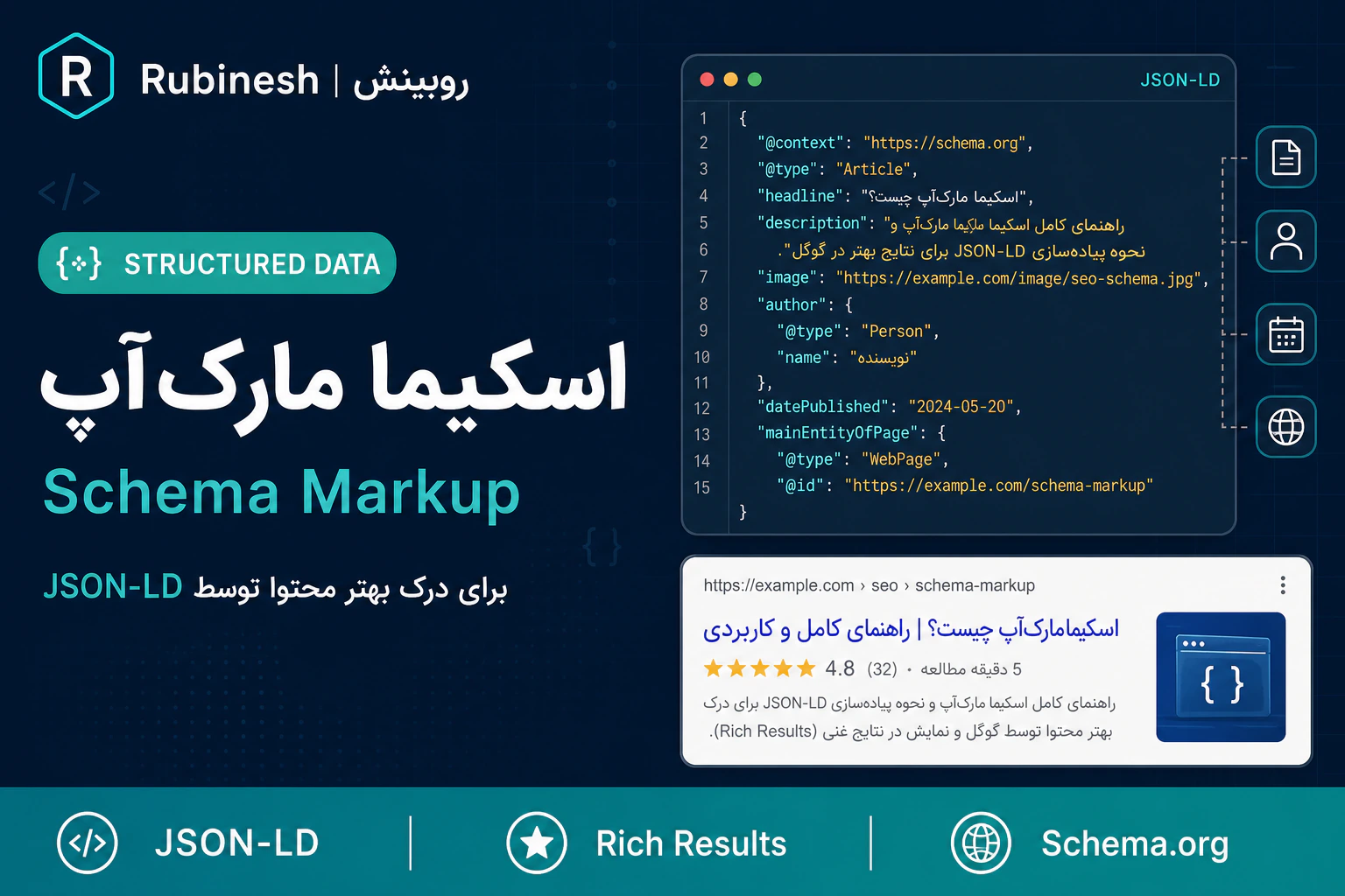 اسکیما مارک آپ و JSON-LD — روبینش | Rubinesh