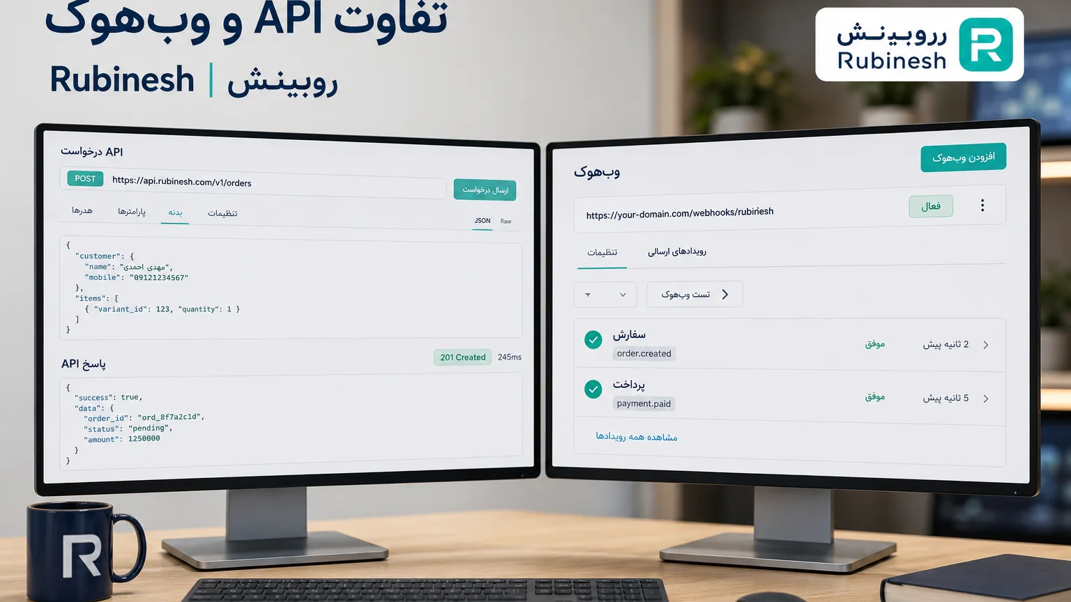 چرخه درخواست API، اعتبارسنجی توکن و پاسخ سرویس — روبینش | Rubinesh